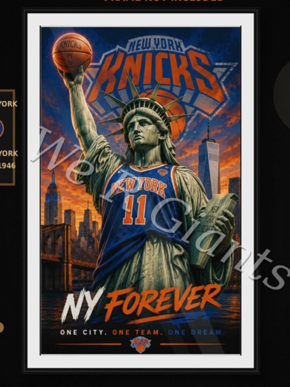 Knicks Statue of Liberty New York Knicks Champs Poster 11xx17 Knicks NBA Champs